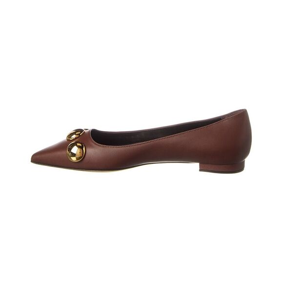 Manolo Blahnik Chappa Leather Flat, Brown - Picture 2 of 5